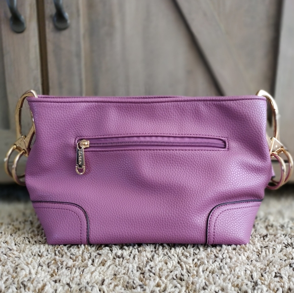 Dasein Women’s Vegan Leather Lavender Hobo Shoulder Purse Satchel NWOT - Picture 4 of 14